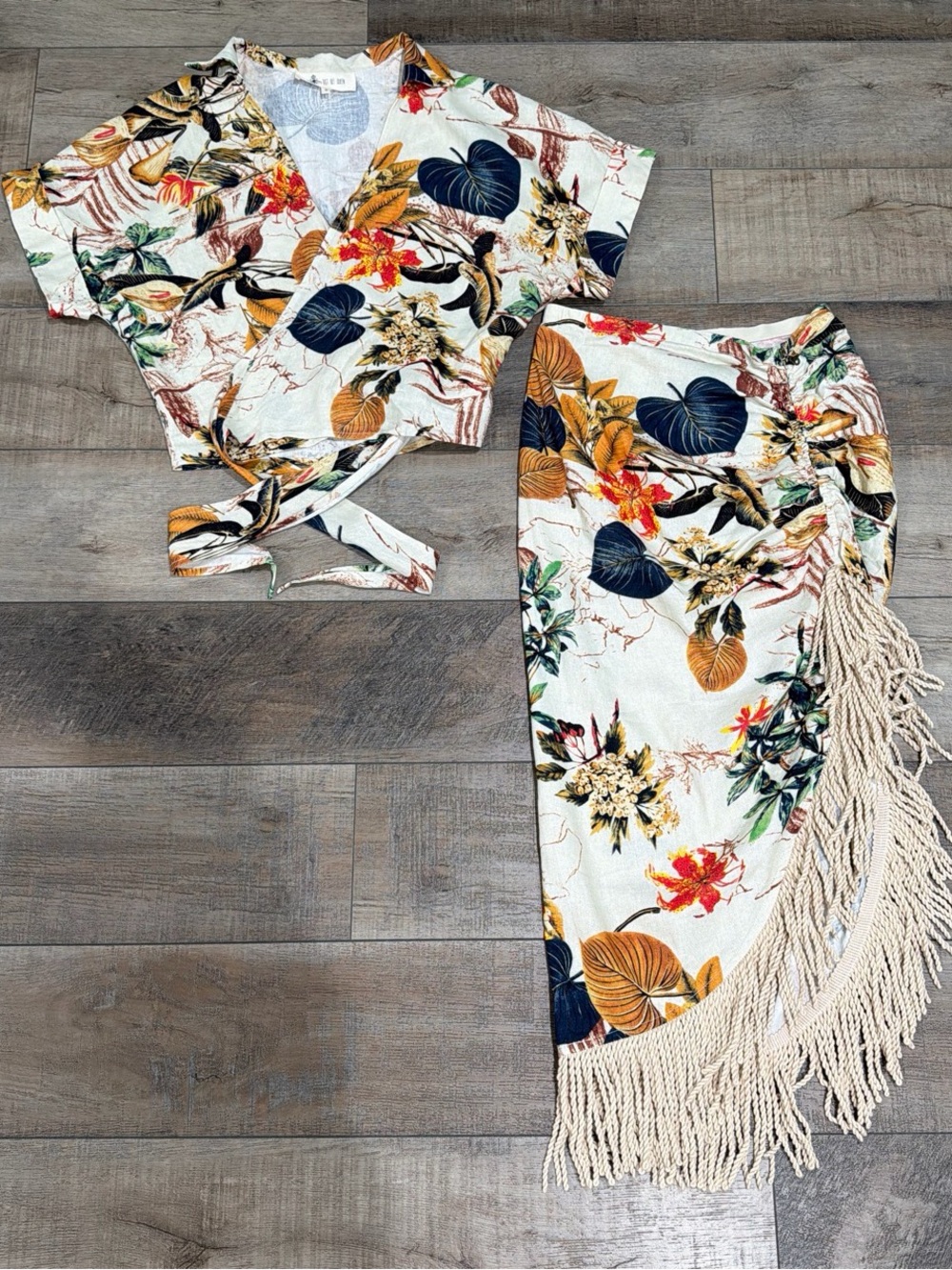 Just Bee Queen tulum skirt and wrap top set